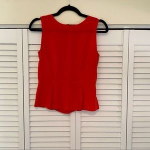 ✨ RARE Fossil Silk Peplum Tank, orange XS